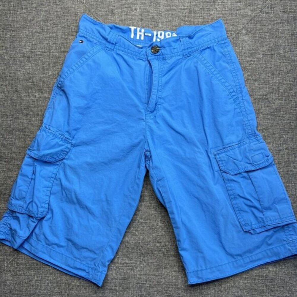 Tommy Hilfiger Shorts Boys 16 Blue‎ Cargo Pockets 1985